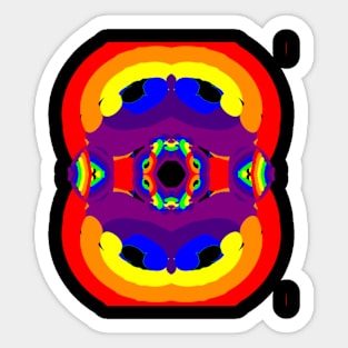 Mostly Orange & Purple Rainbow Design Sticker